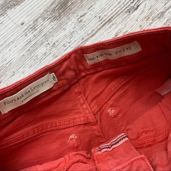 ANTHRO PILCRO & The Letterpress Jeans Ultra High-Rise Slim Straight 25 NEW NWT - Picture 10 of 12